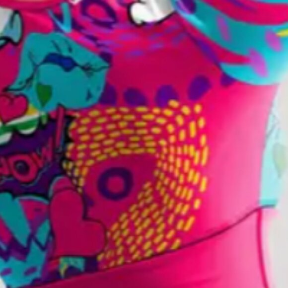 Pink & Blue Pop Art Activewear Set Medium - Auction Only - Picture 1 of 2